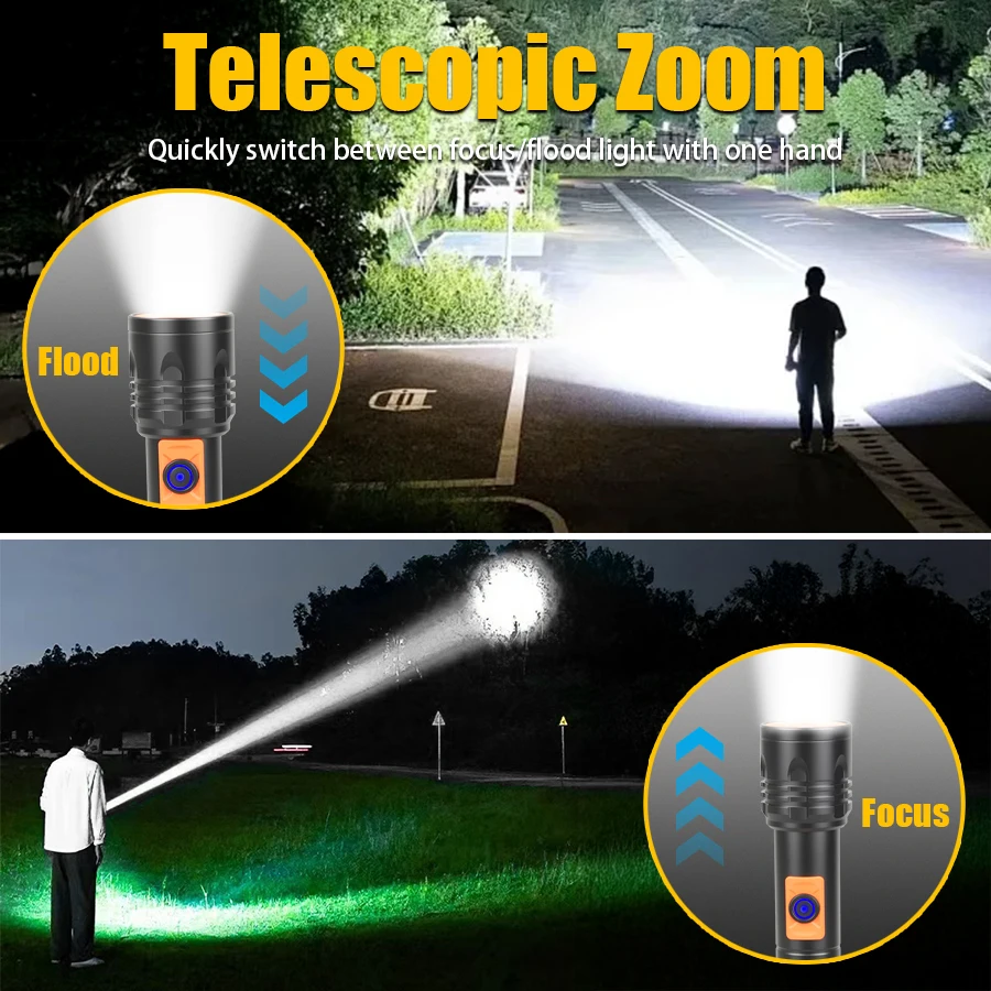 High Power LED Flashlight USB  - Fishing Light ulasan dan harga