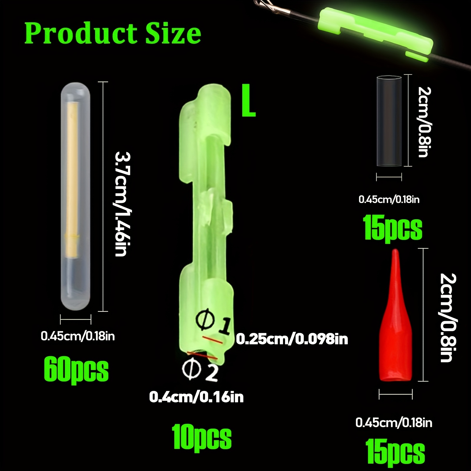 100PCS Fishing Glow Sticks Set - Bite Alarm ulasan dan harga